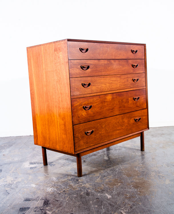 Mid Century Danish Modern Dresser Highboy Peter Hvidt Solid Teak Vintage Nielsen