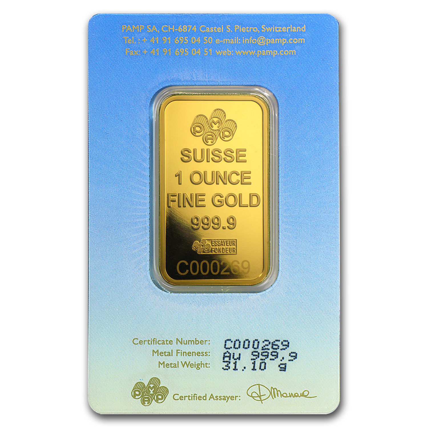 1 oz Gold Bar - PAMP Suisse Religious Series (Buddha) - SKU #94437