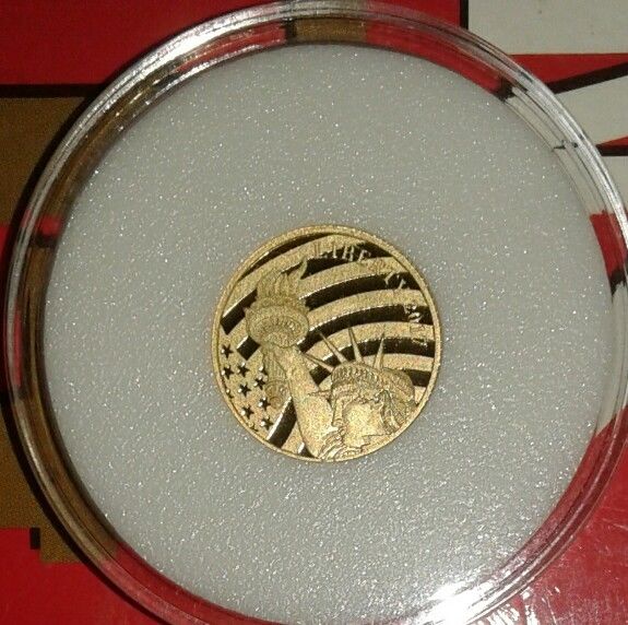 2017 Cook Island $5.00 1/10 oz .24 Pure Gold Statue Of Liberty Sealed Coin DMPL