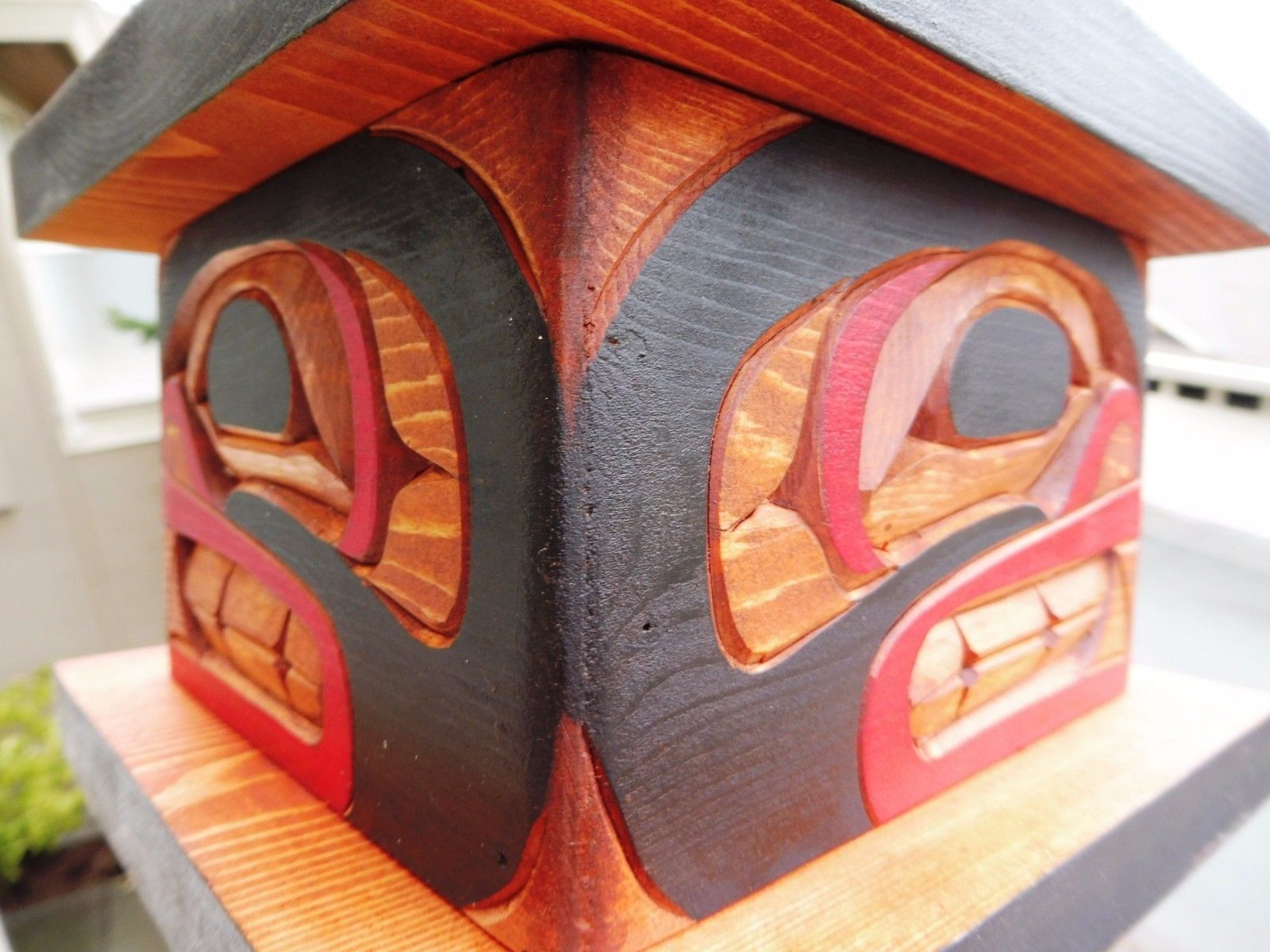 Northwest Coast First Nations native Art carved WHALE Box, carved on 4 sides!