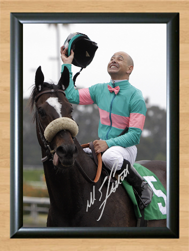 Zenyatta Mike Smith Horse Jockey Signed Autographed A4 Photo Poster Memorabilia