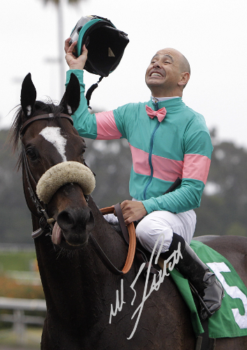 Zenyatta Mike Smith Horse Jockey Signed Autographed A4 Photo Poster Memorabilia