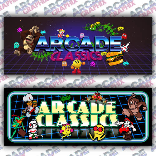 Multicade Arcade Game Cabinet Retro Style Marquee Graphic Artwork 60-1 60in1