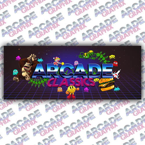 Multicade Arcade Game Cabinet Retro Style Marquee Graphic Artwork 60-1 60in1