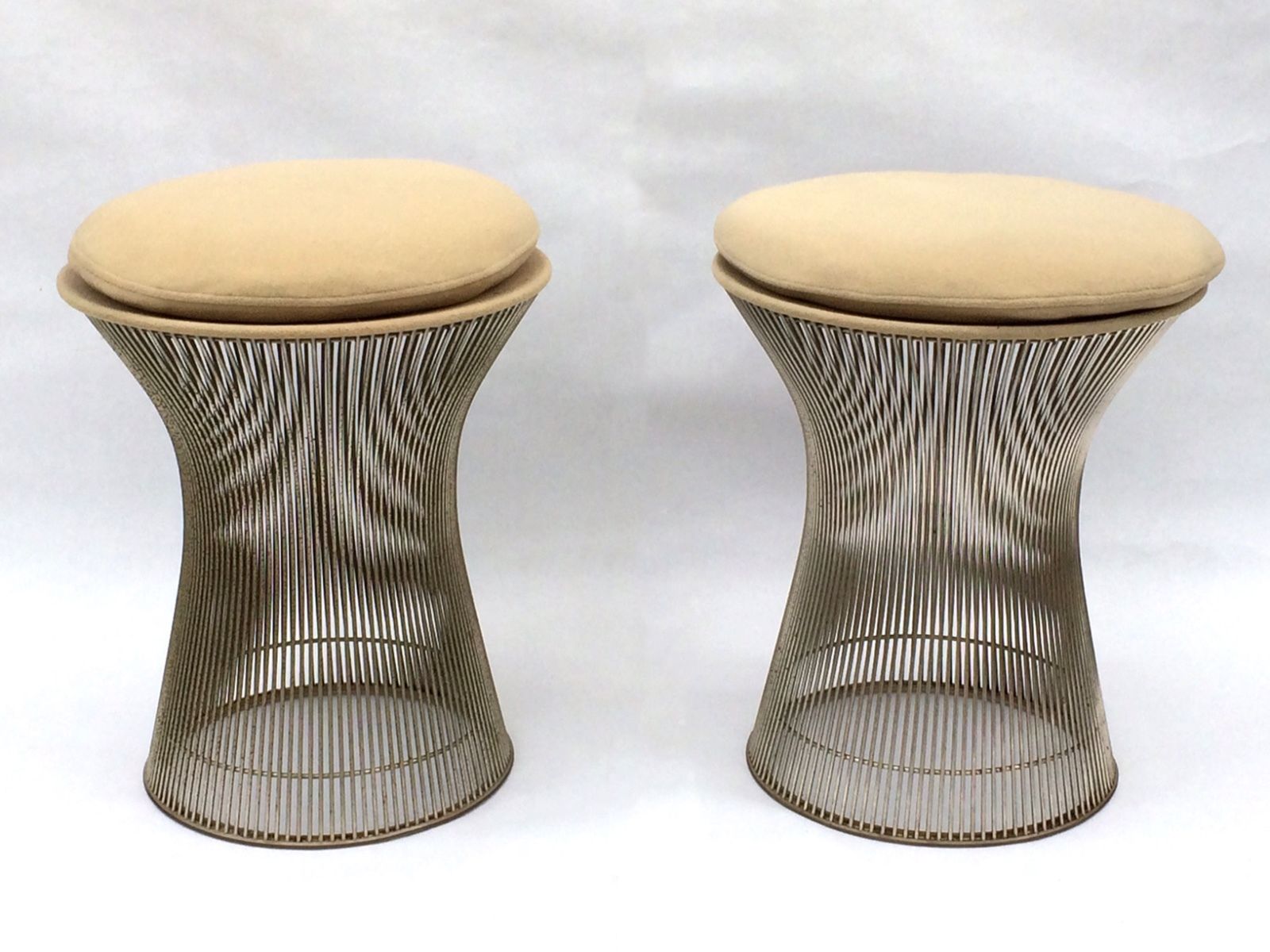 RARE PAIR WARREN PLATNER KNOLL STOOLS mcm mid-century modern eames mod 60's 70's