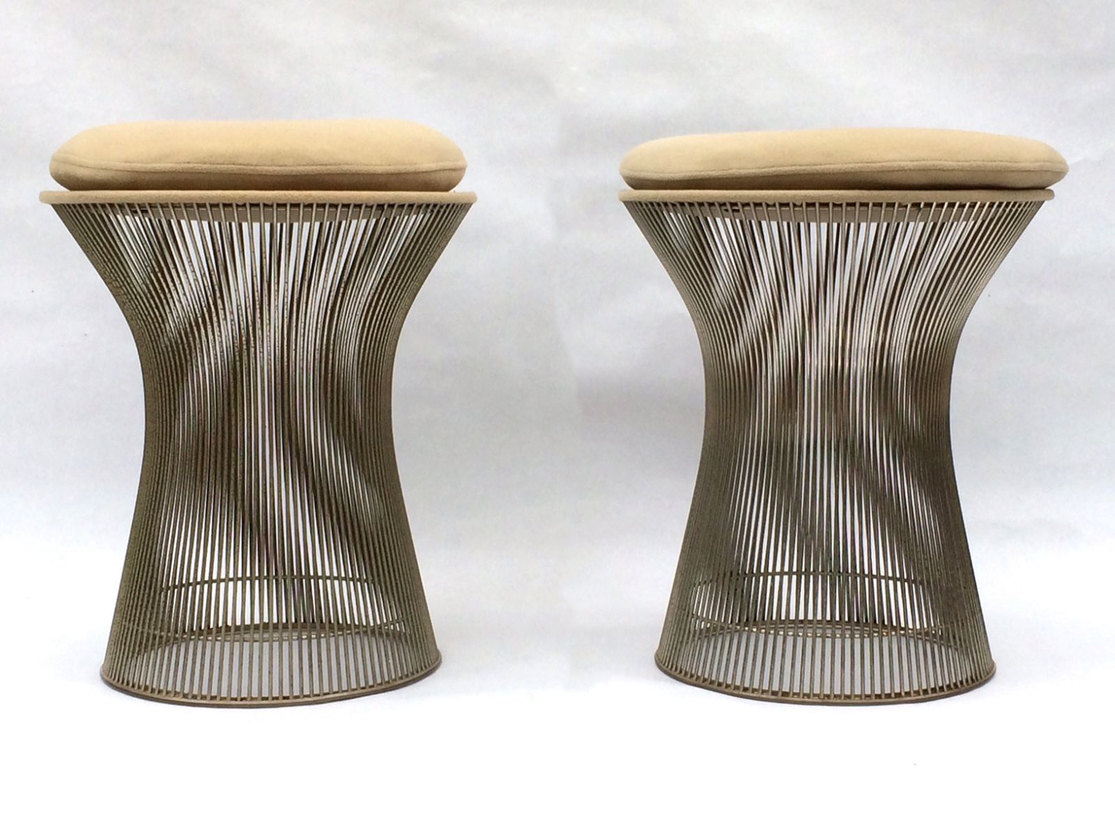 RARE PAIR WARREN PLATNER KNOLL STOOLS mcm mid-century modern eames mod 60's 70's