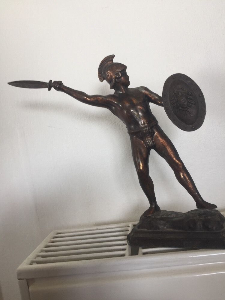 Bronze Statue Leonidas King Of Sparta With Sword And Shield