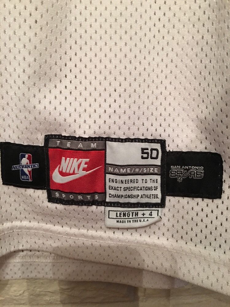 1998-99 TIM DUNCAN GAME WORN/USED NIKE WHITE HOME JERSEY SAN ANTONIO SPURS,RARE