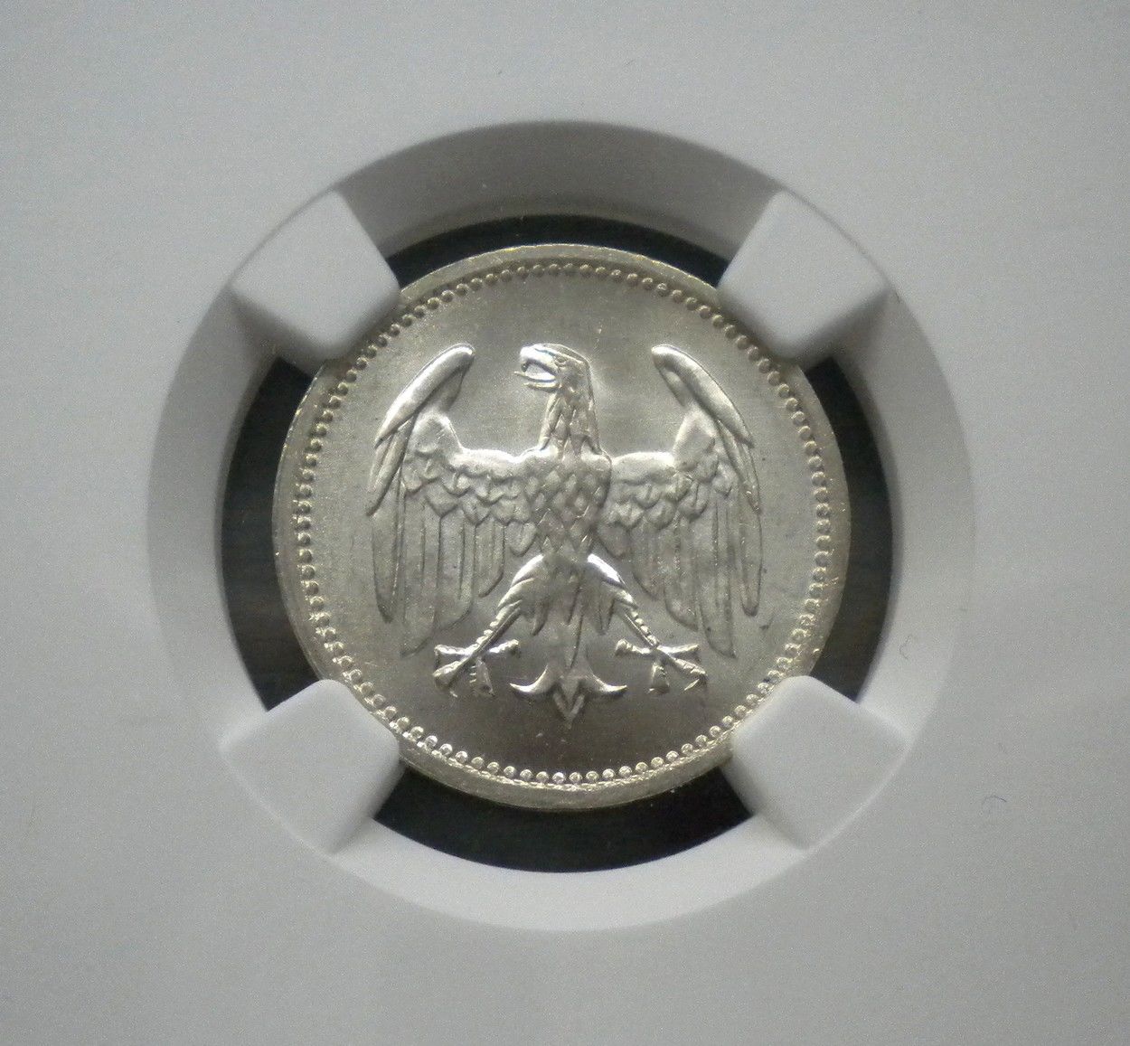 Germany 1 Mark 1924-A Weimar Republic KM#42 Silver Coin ** GEM UNC NGC MS 65