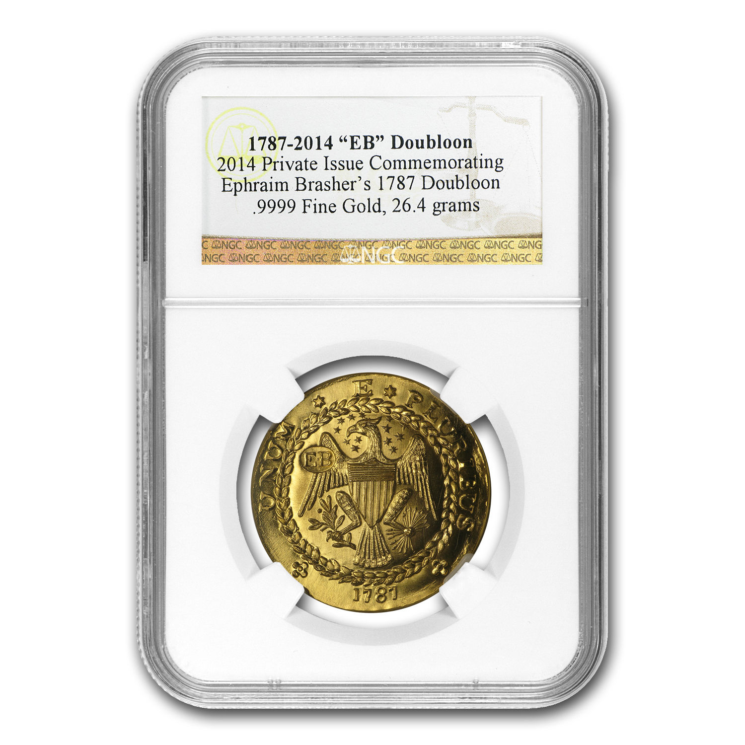 1787-2014 "EB" Brasher Doubloon Commemorative (NGC, .9999 Fine) - SKU #89409