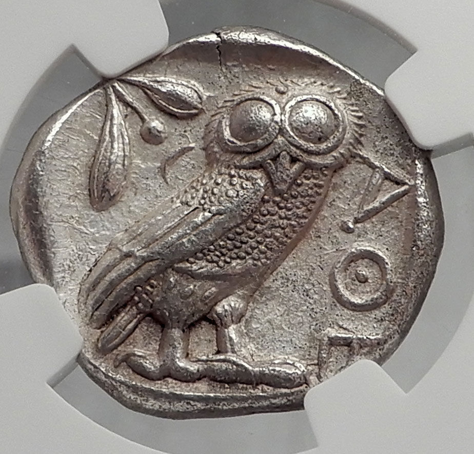 ATHENS Greece Ancient Silver Greek TETRADRACHM Coin Athena & Owl NGC MS i61930