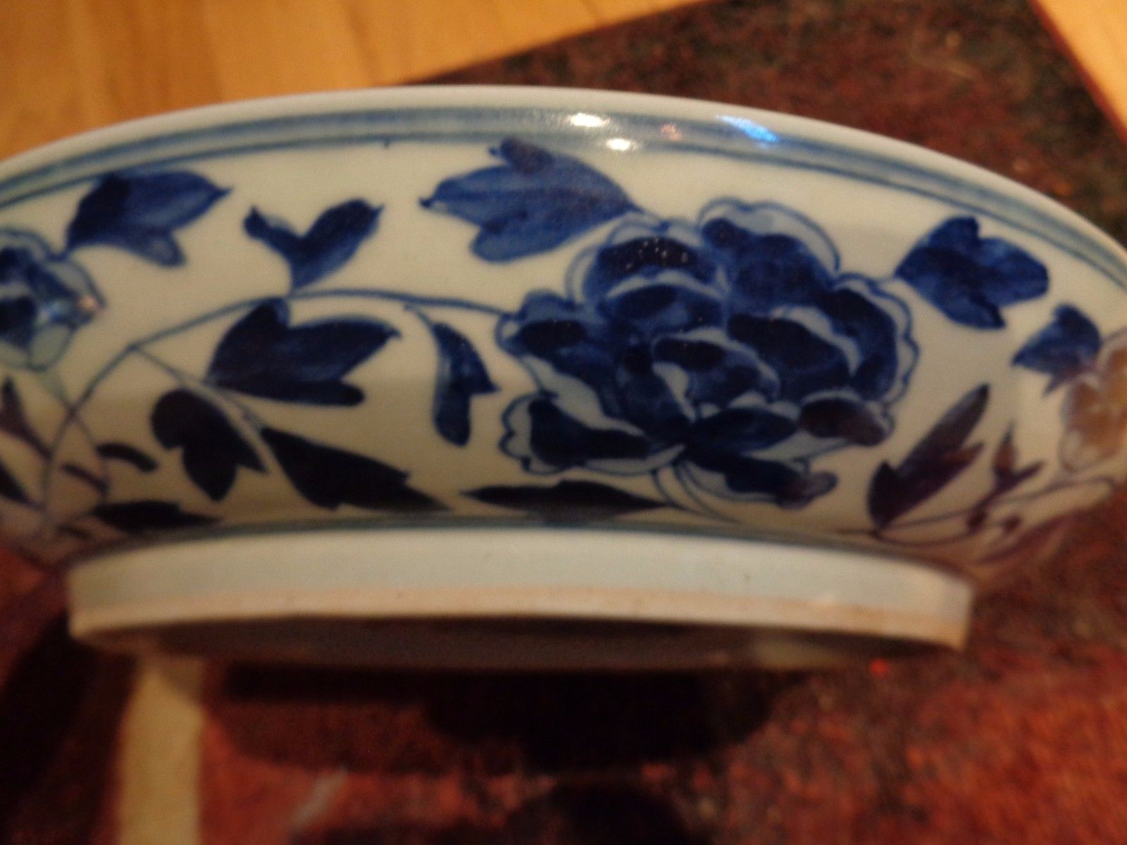 Antique Chinese Double Dragon White & Blue Plate Dish