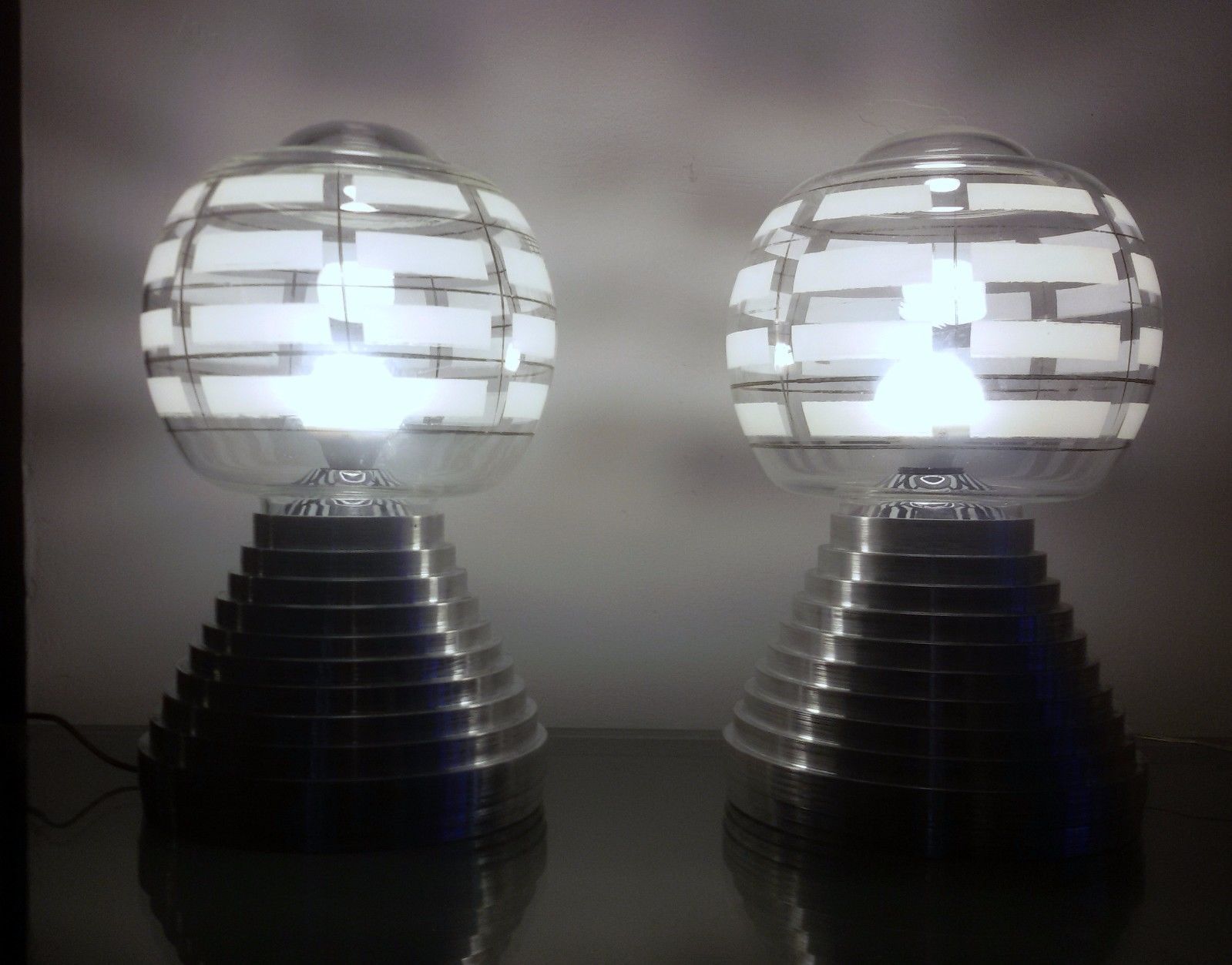 SUPERB pair of Mid Century Modern  Atomic Space Age Style Era Table Lamps