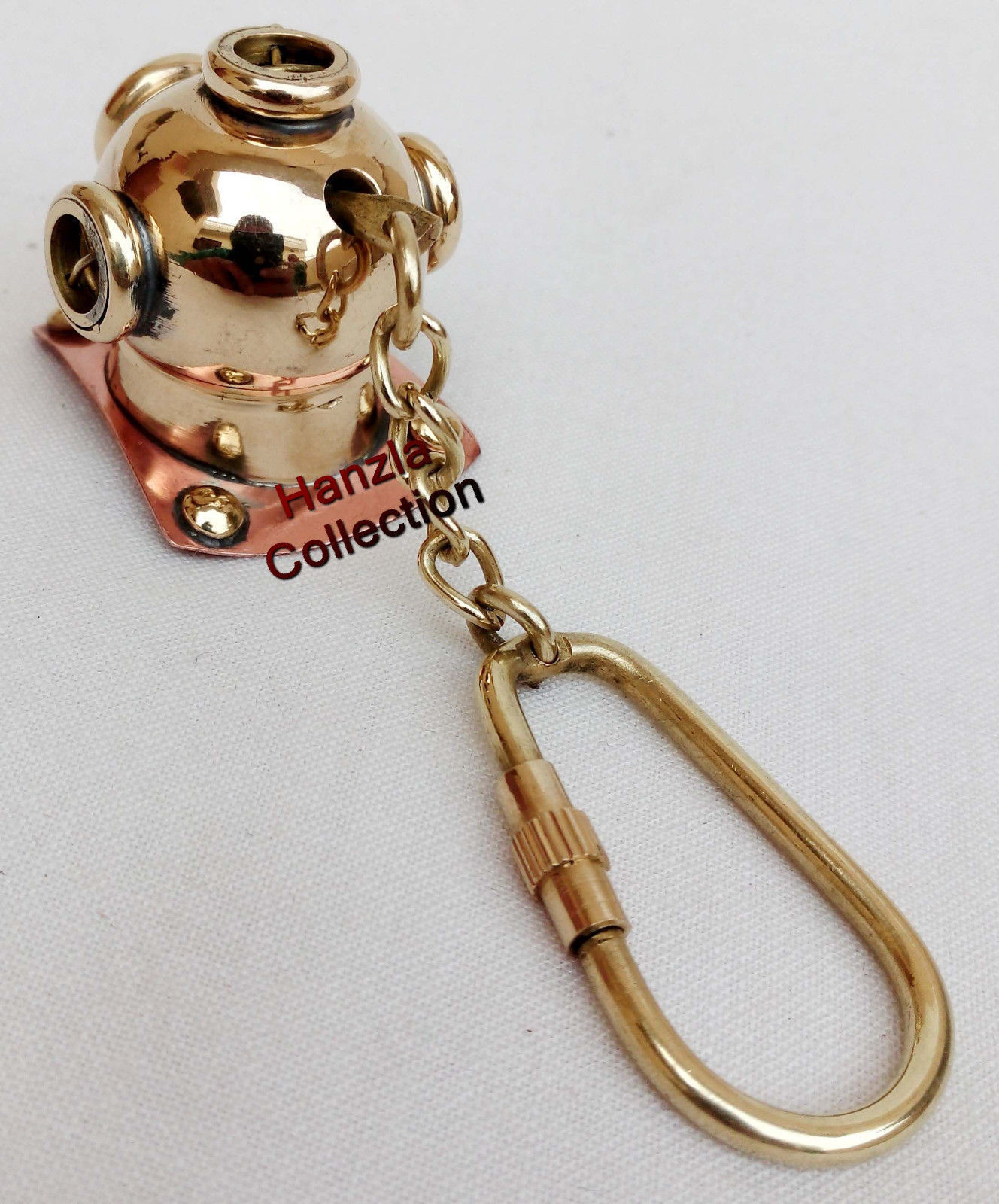 Nautical Brass Diving Helmet Key Chain Vintage Maritime Divers Helmet Key Ring