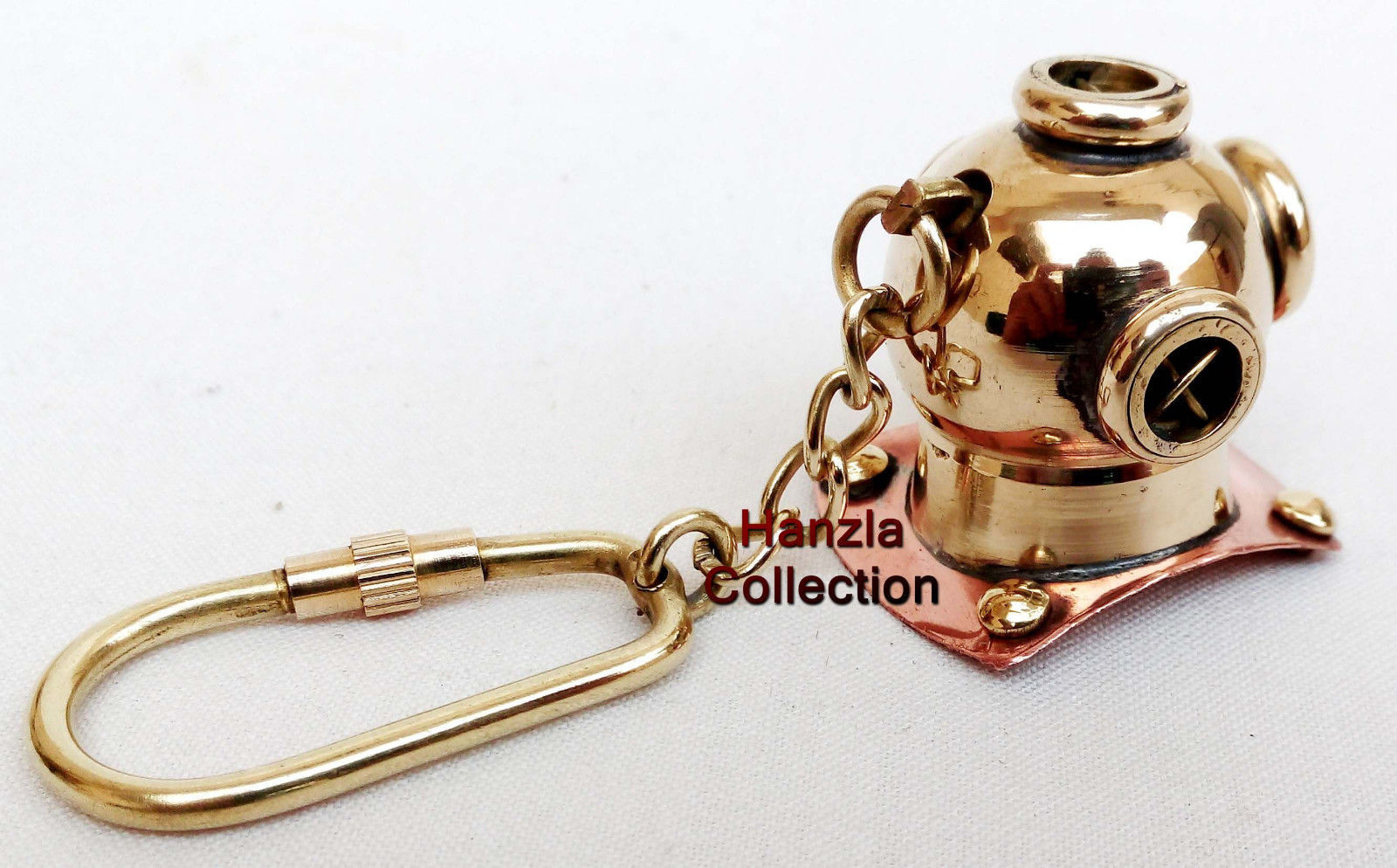 Nautical Brass Diving Helmet Key Chain Vintage Maritime Divers Helmet Key Ring