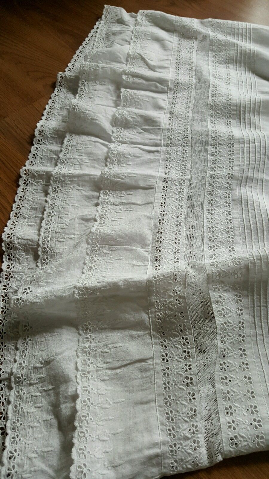 Antique vintage christening gown embroidery *lace*lorn linen beautiful