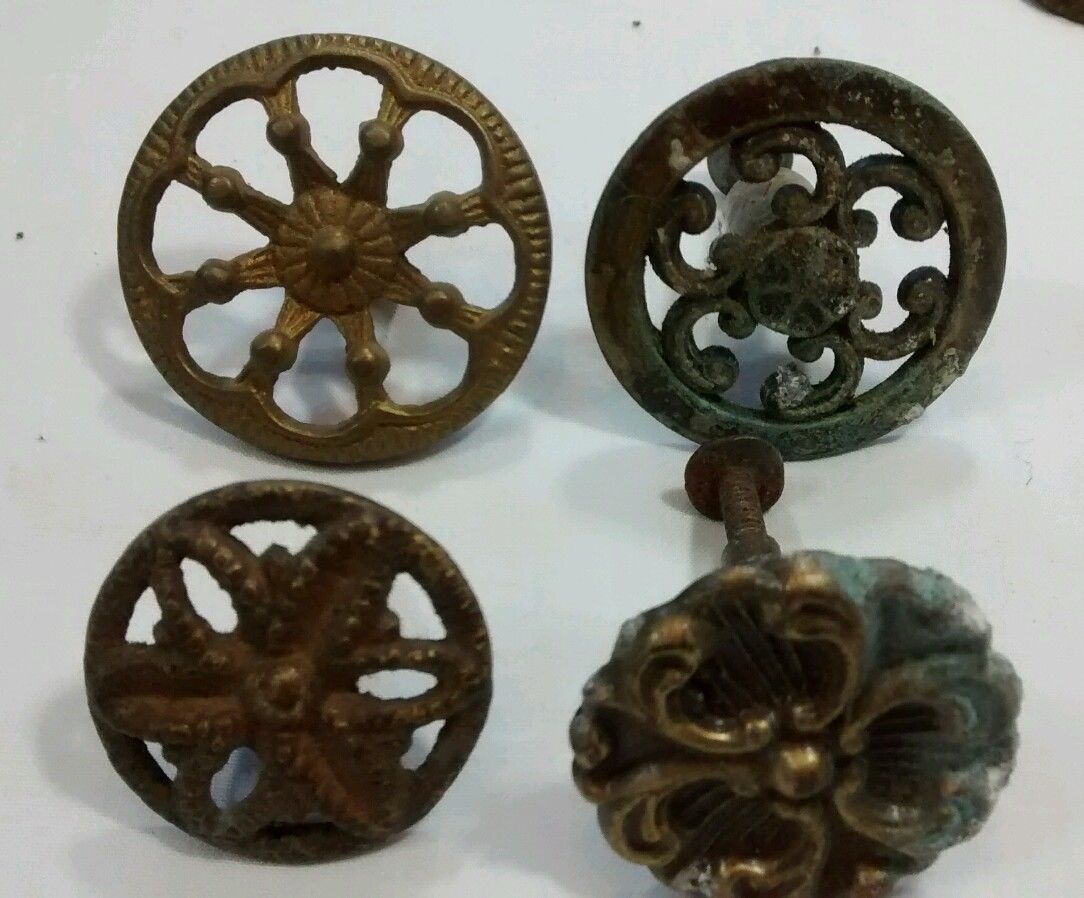 Antique Architectural Salvage Hardware Lot Drawer Pulls Knobs Ornate Victorian