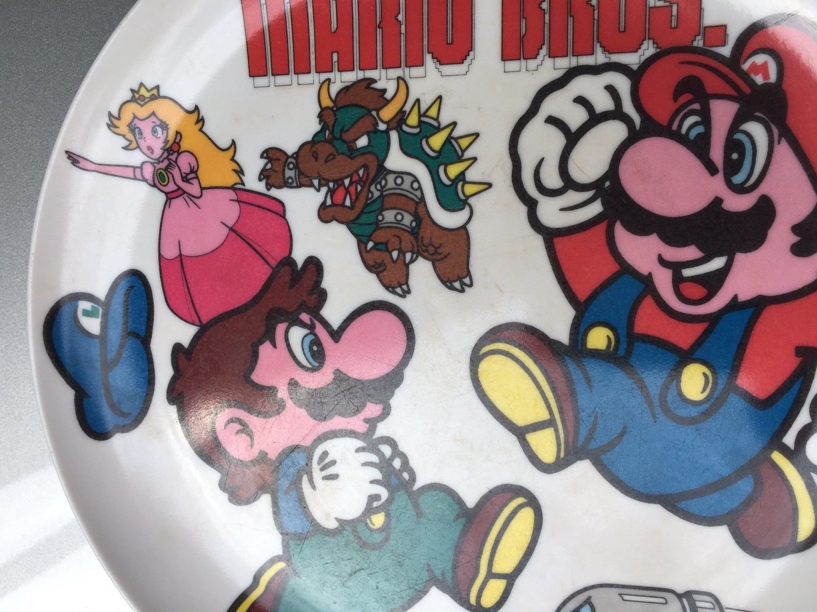 Vintage Nintendo Super Mario Bros Plate 1989 Peter Pan Ind Rare Nice