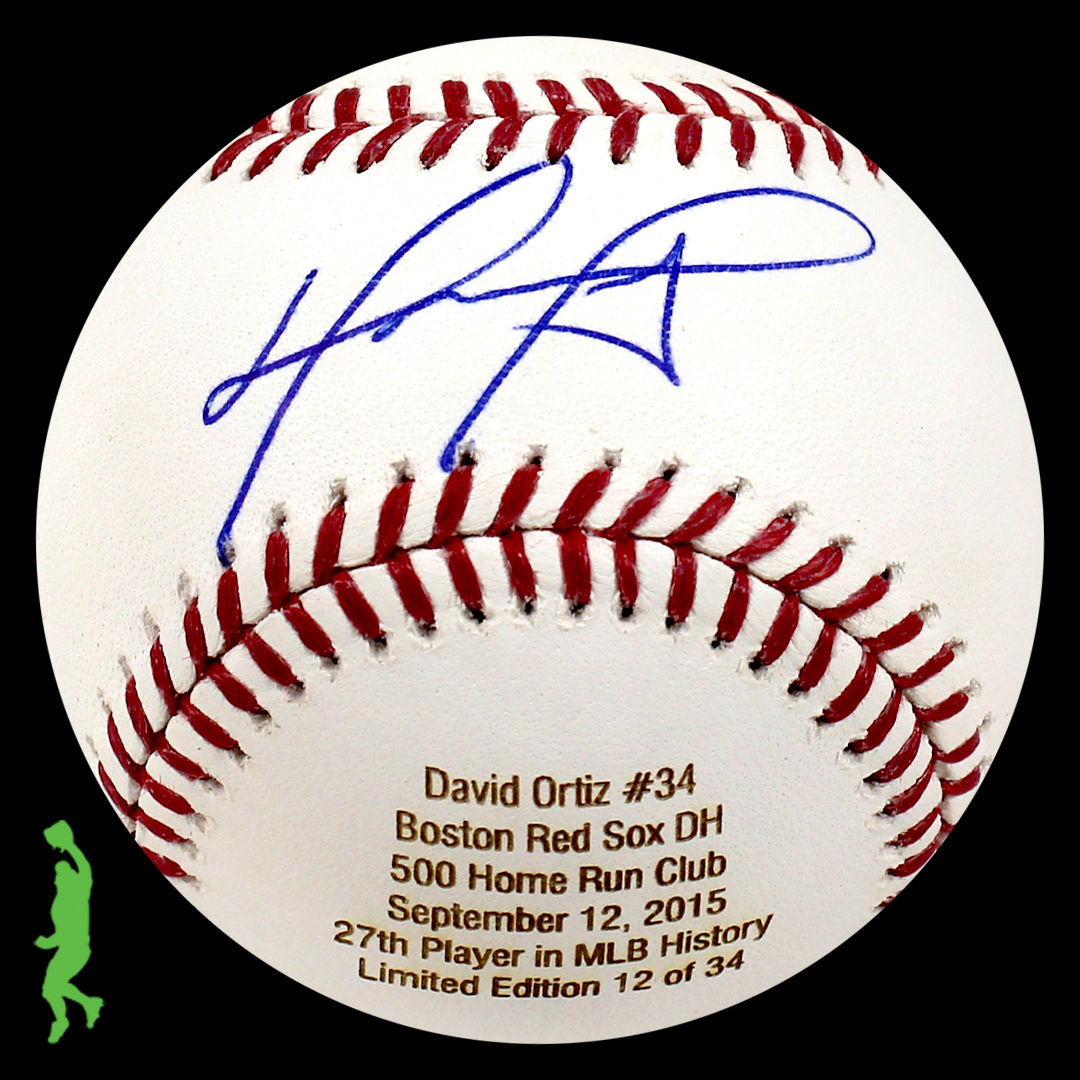 DAVID ORTIZ AUTOGRAPH SIGNED 500 HOME RUN HR CLUB BASEBALL BALL RED SOX JSA COA