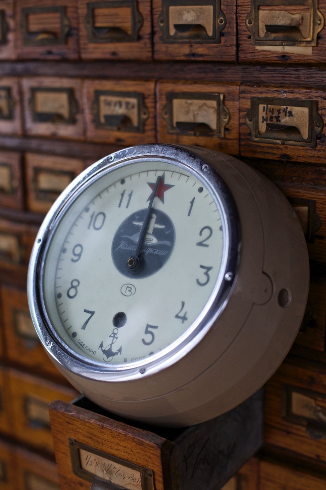 Antique VTG Soviet Russian Navy Maritime Boat Ship Submarine Clock Industrial