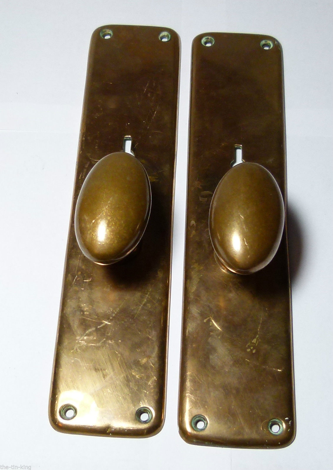 PAIR ANTIQUE BRONZE/COPPER ALLOY DOOR HANDLES KNOBS;UP TO 5 PAIRS AVAILABLE