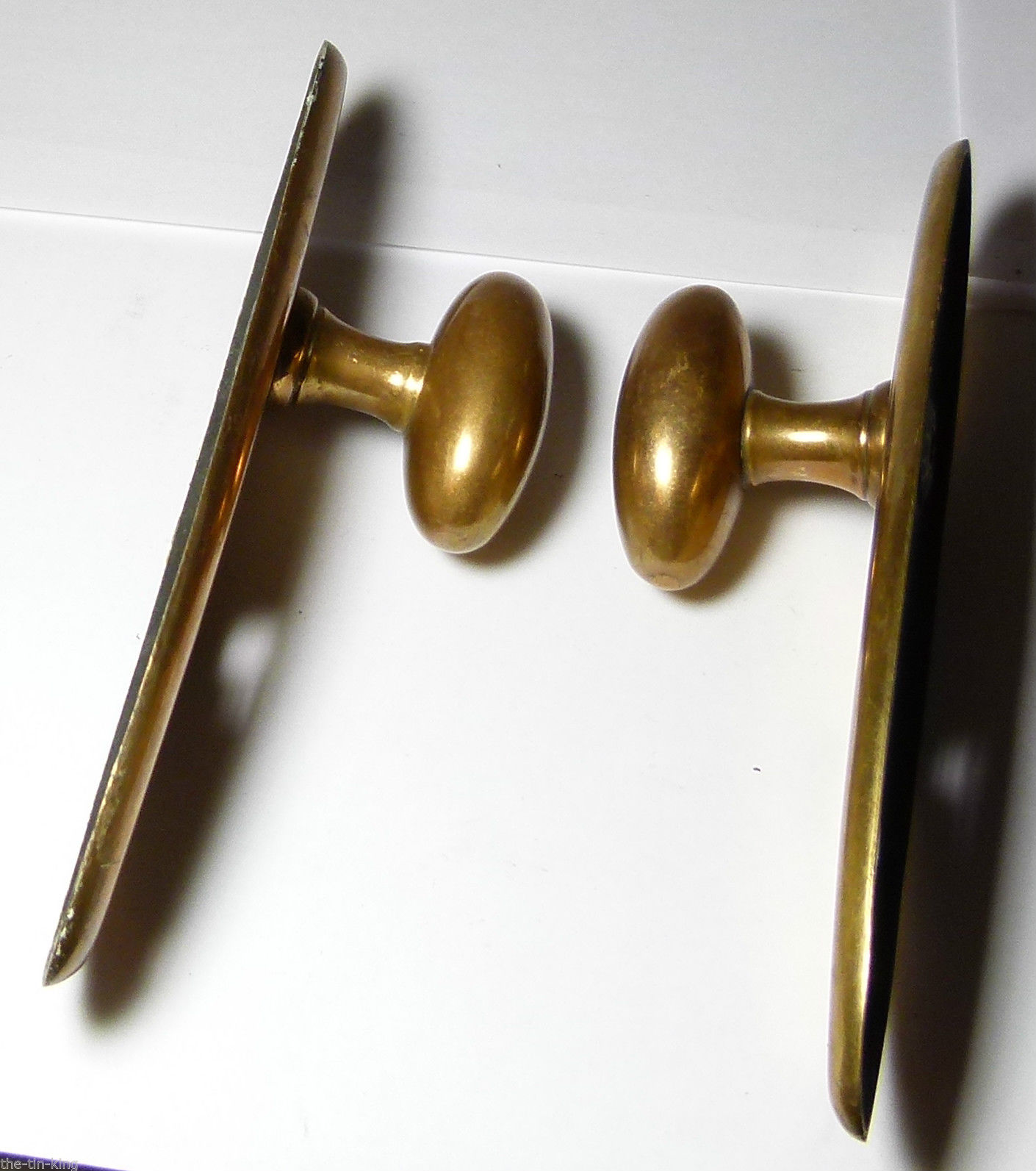 PAIR ANTIQUE BRONZE/COPPER ALLOY DOOR HANDLES KNOBS;UP TO 5 PAIRS AVAILABLE