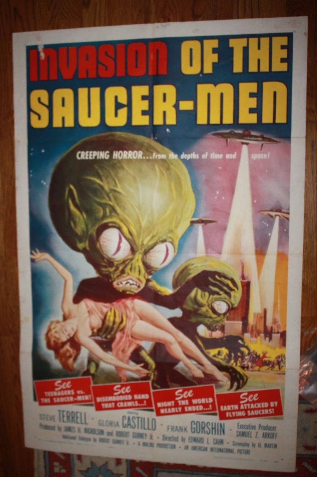 Attack of the Saucer - Men Vintage Original Movie Poster 1957 1 Sheet Sci-fi