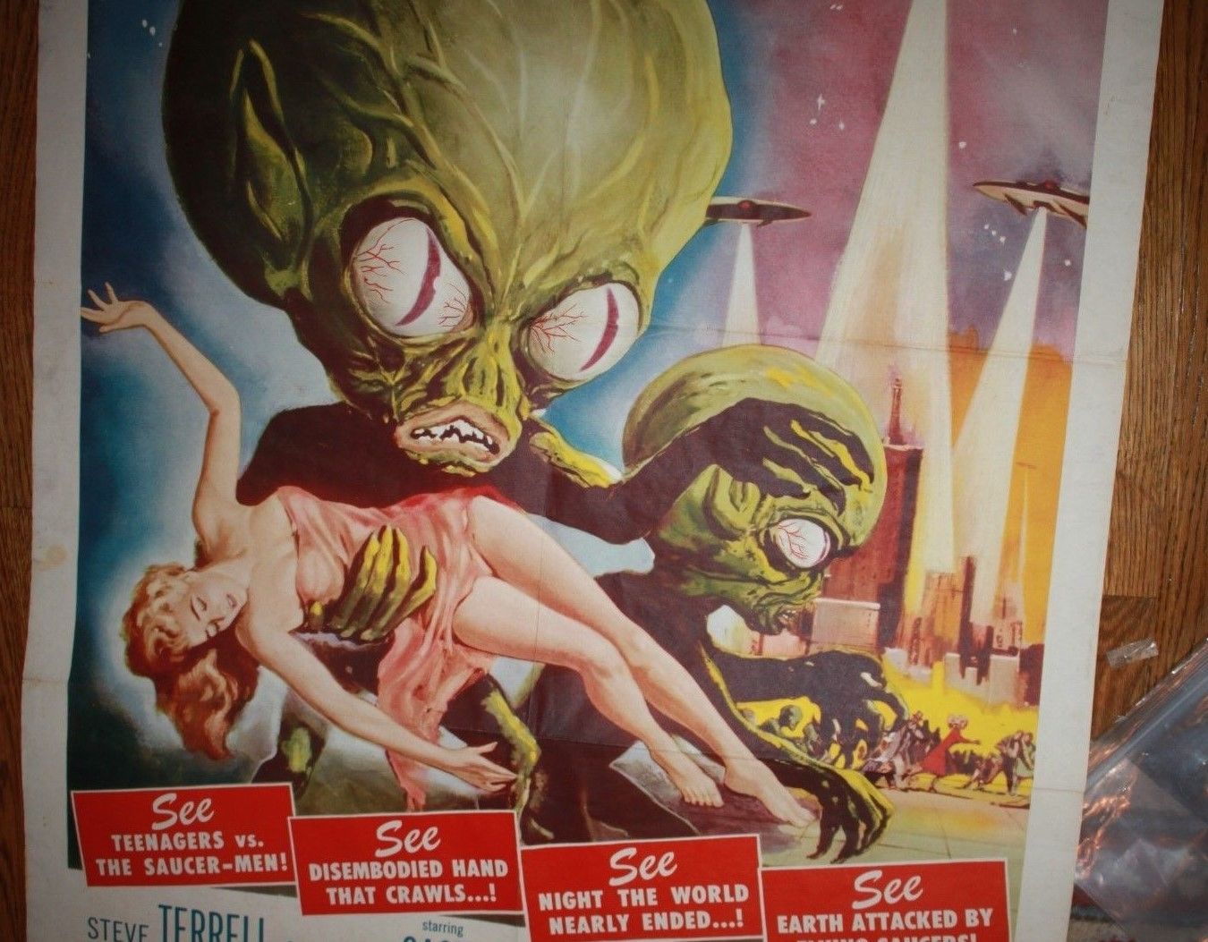 Attack of the Saucer - Men Vintage Original Movie Poster 1957 1 Sheet Sci-fi