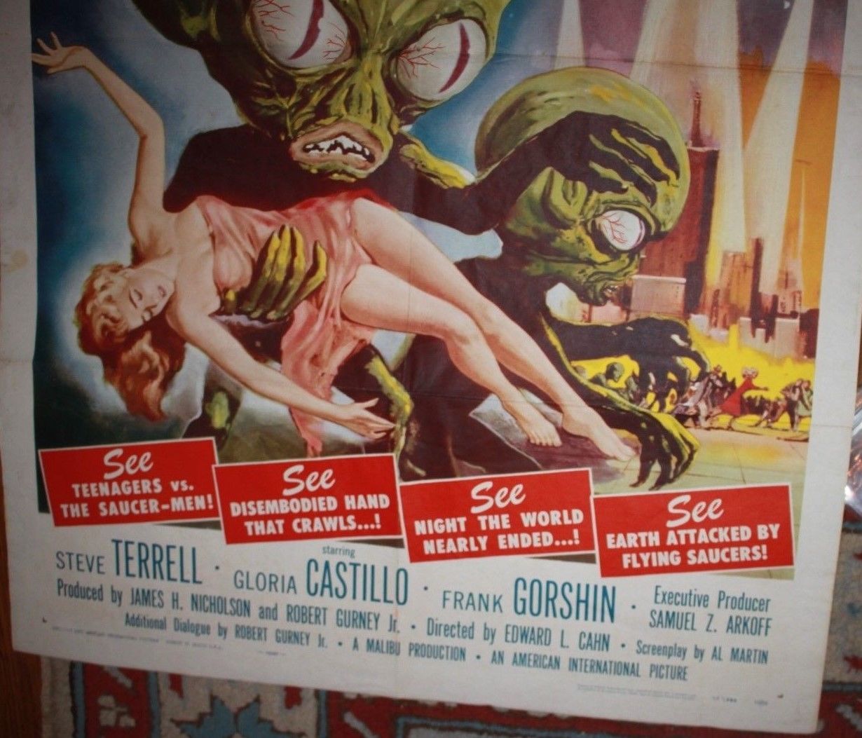 Attack of the Saucer - Men Vintage Original Movie Poster 1957 1 Sheet Sci-fi