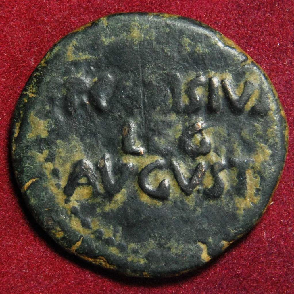 Augustus AE27 As of Emerita Augusta, Spain, P.CARISIVS/LEG/AVGVSTI, struck 23BC