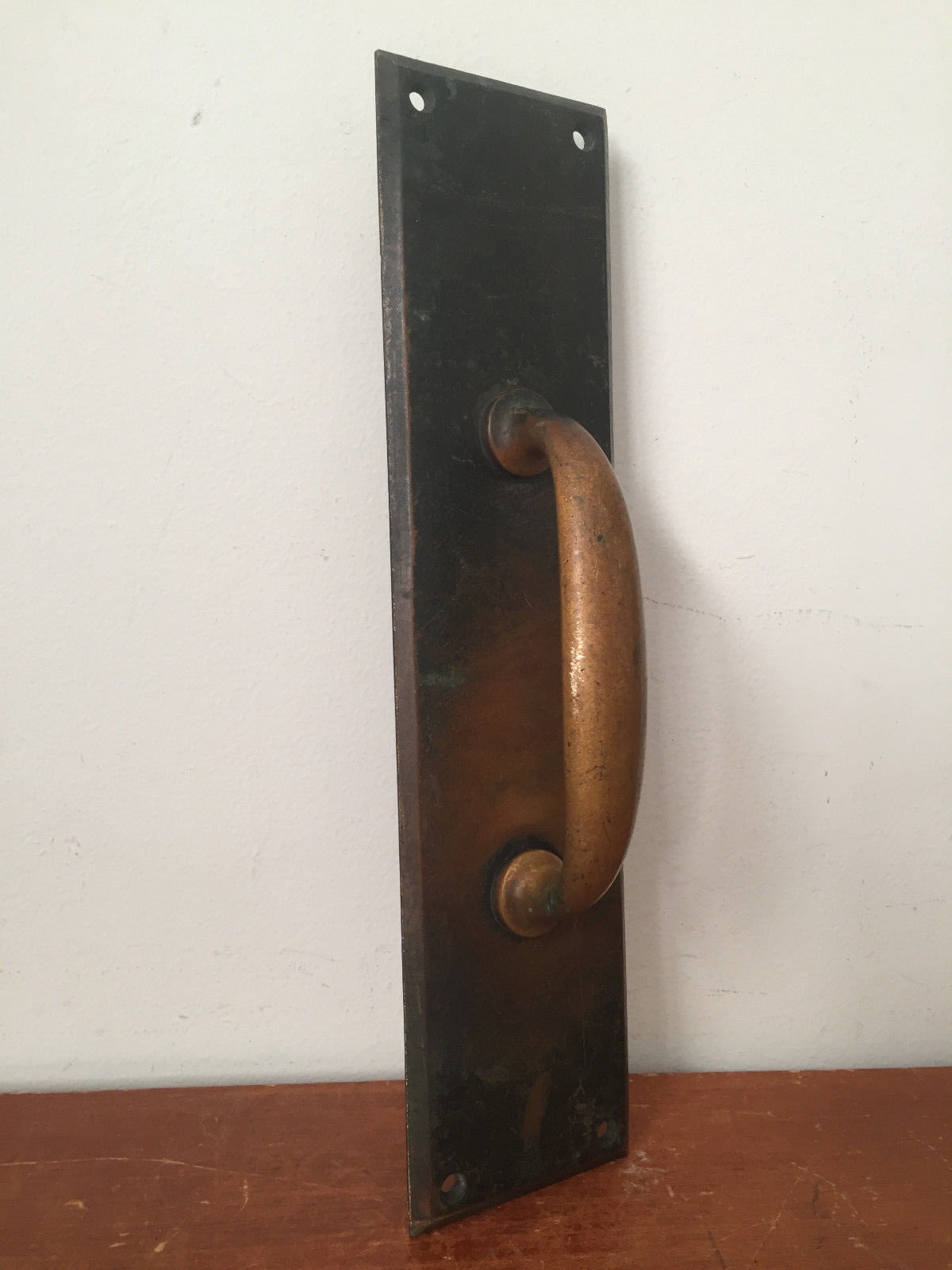 Vintage Distressed PENN Brass Door Handle Pull Architectural Salvage