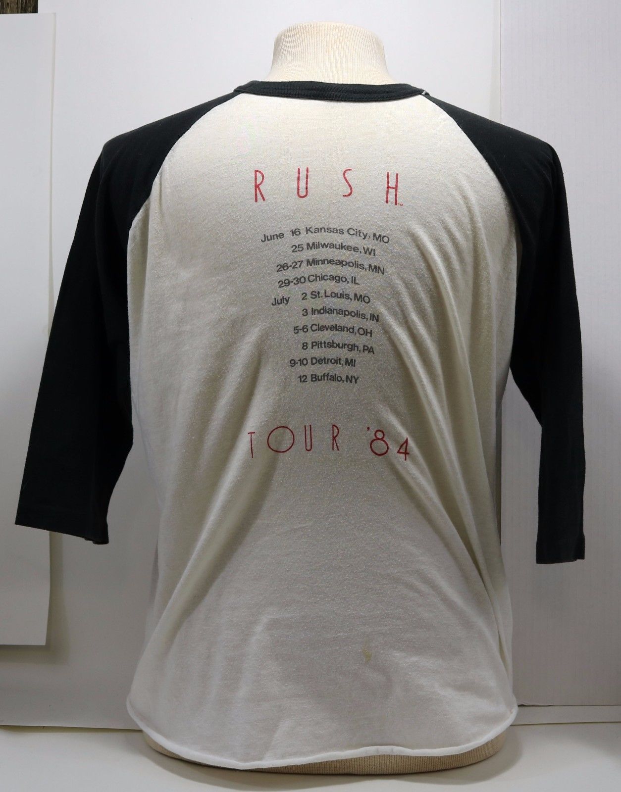 Vintage 1984 RUSH Grace Under Pressure Tour concert T-Shirt