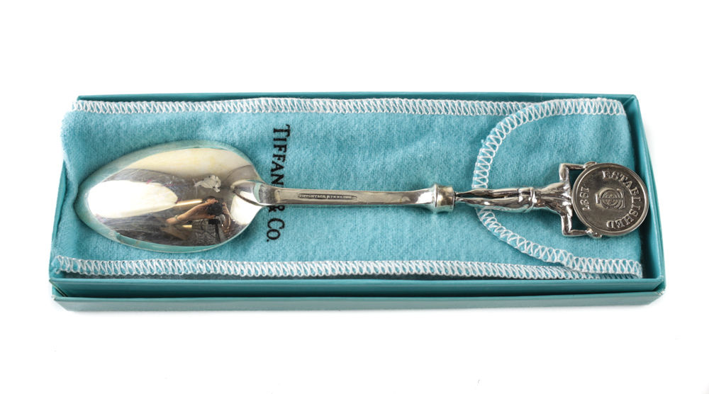 6 Tiffany & Co. Sterling Silver Spoons in Atlas Pattern. Original Boxes & Bags