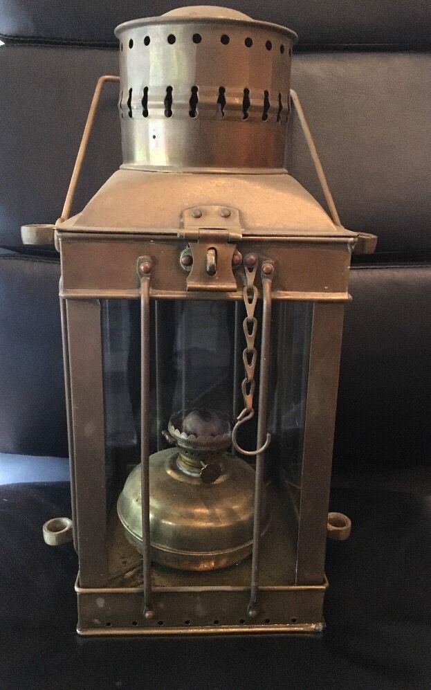 ANTIQUE VINTAGE BRASS MARITIME MARINE NAUTICAL SHIPS LANTERN LAMP LIGHT Oil