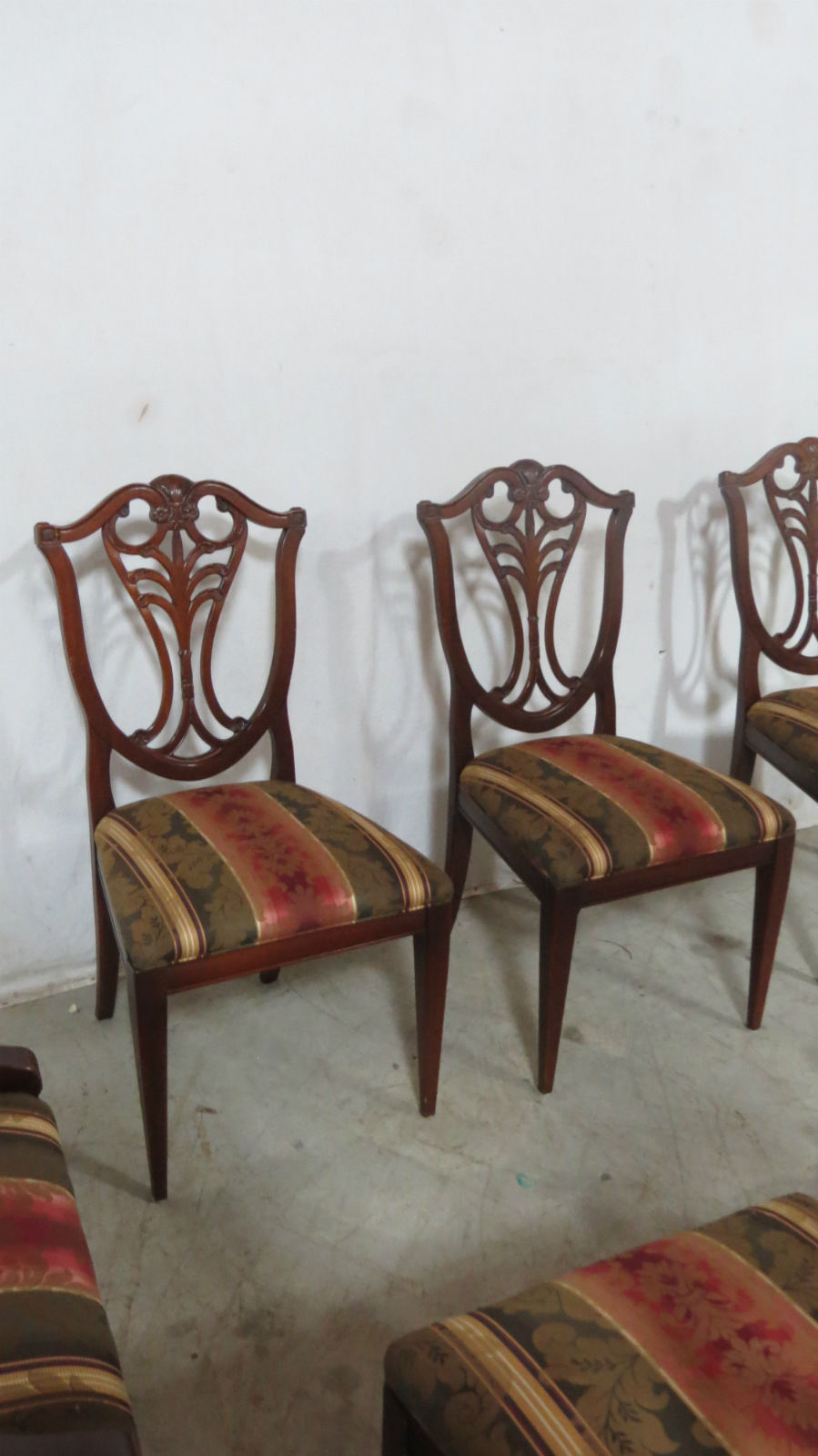 Henredon Dining Room Chairs Set Eight Shield Mahogany