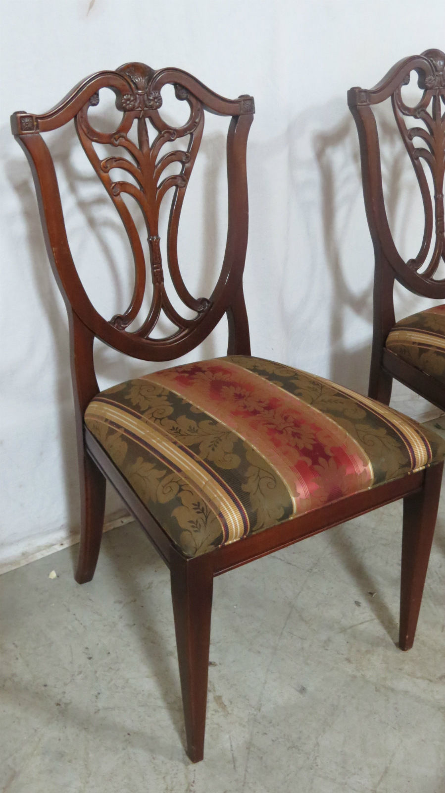 Henredon Dining Room Chairs Set Eight Shield Mahogany