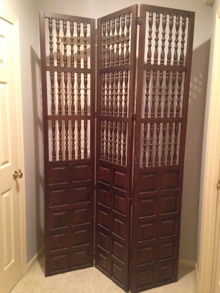 Mid Century Room Divider Screen 7' Solid Wood Walnut? CLEARANCE!