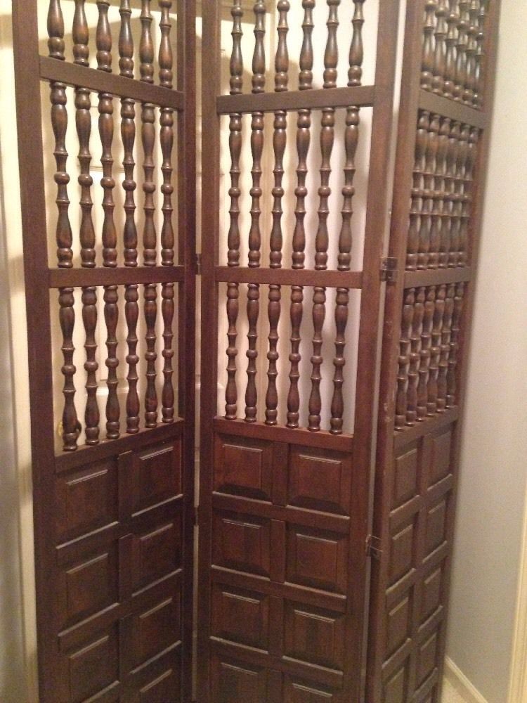 Mid Century Room Divider Screen 7' Solid Wood Walnut? CLEARANCE!