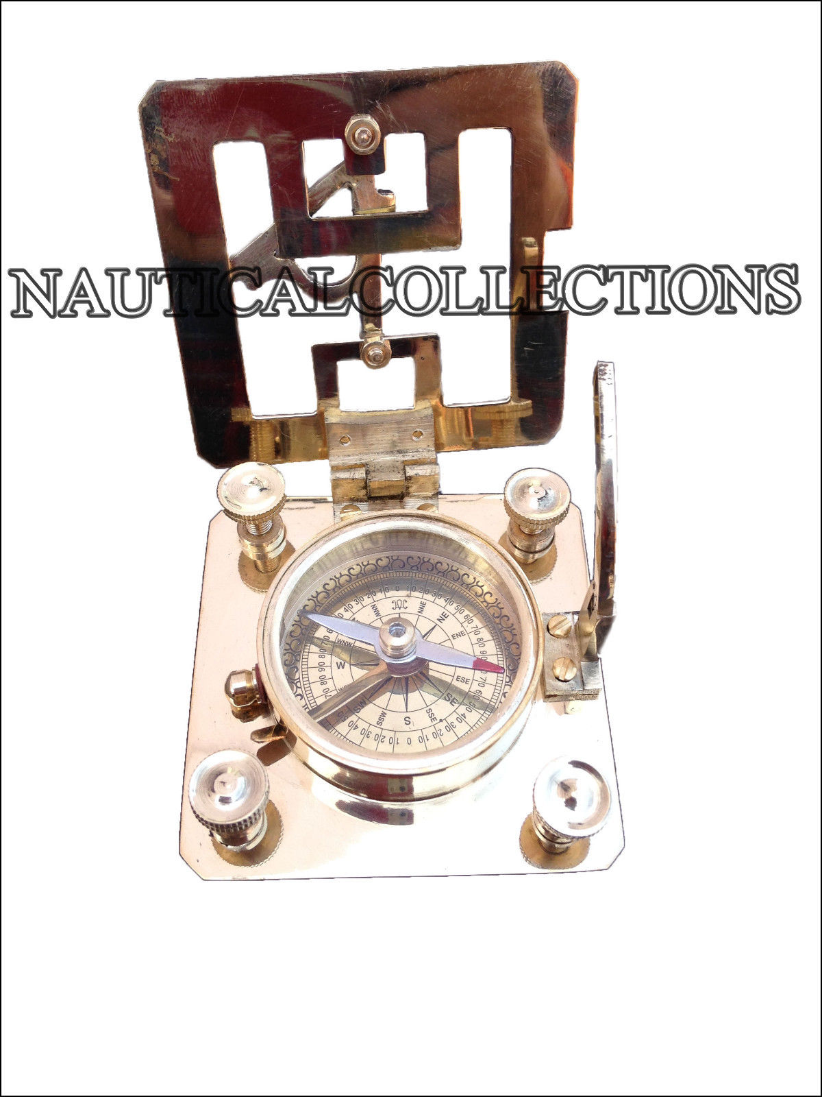 Vintage Nautical Gift Pocket Rectangle Compass Brass Sundial Compass Maritime