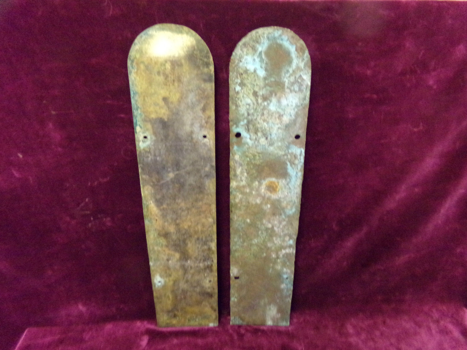 Very large Pair  antique  bronze push plate/door