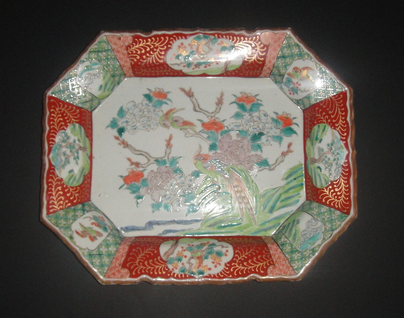 Large Antique 19th Century Chinese Imari Porcelain Bowl Platter
