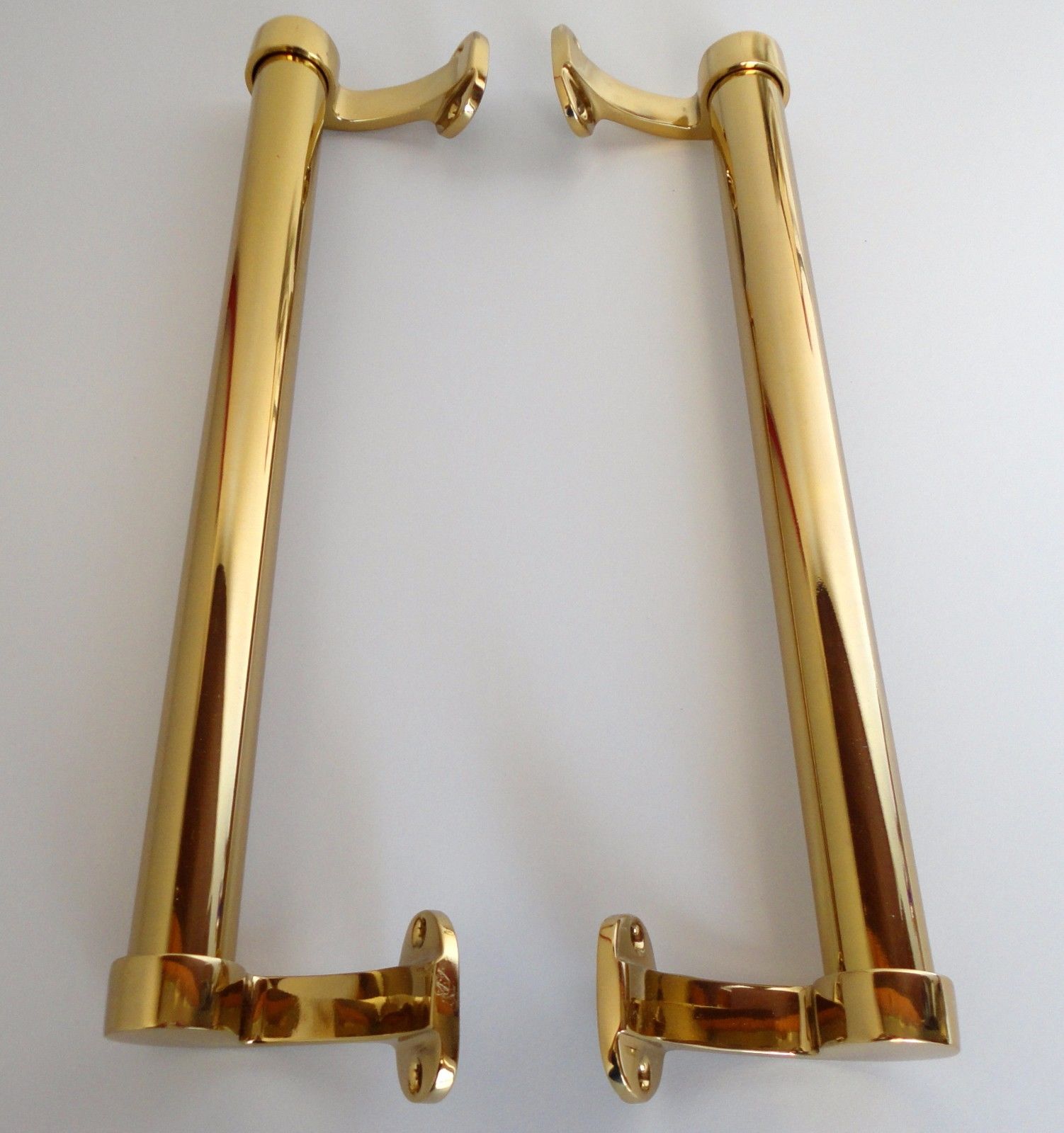 1 Vintage PAIR BRASS Front / CENTRE DOOR PULLS / HANDLE / Knob - 13 " / 33 cm