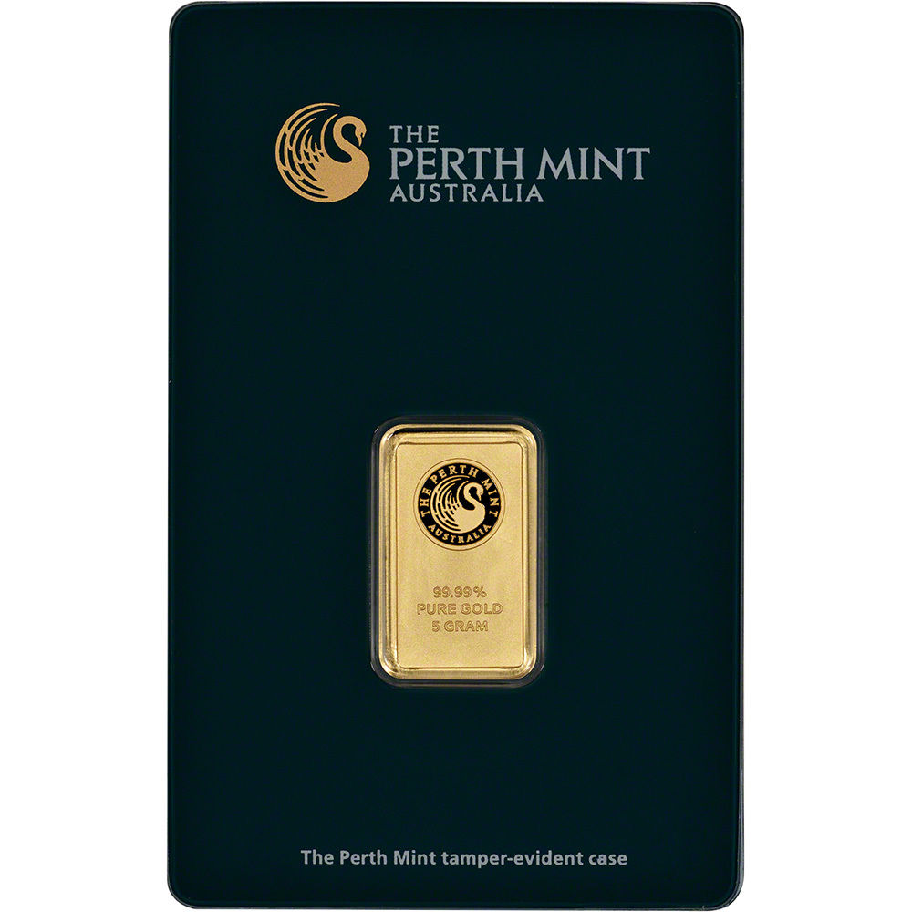 5 gram Gold Bar - Perth Mint - 99.99 Fine in Assay