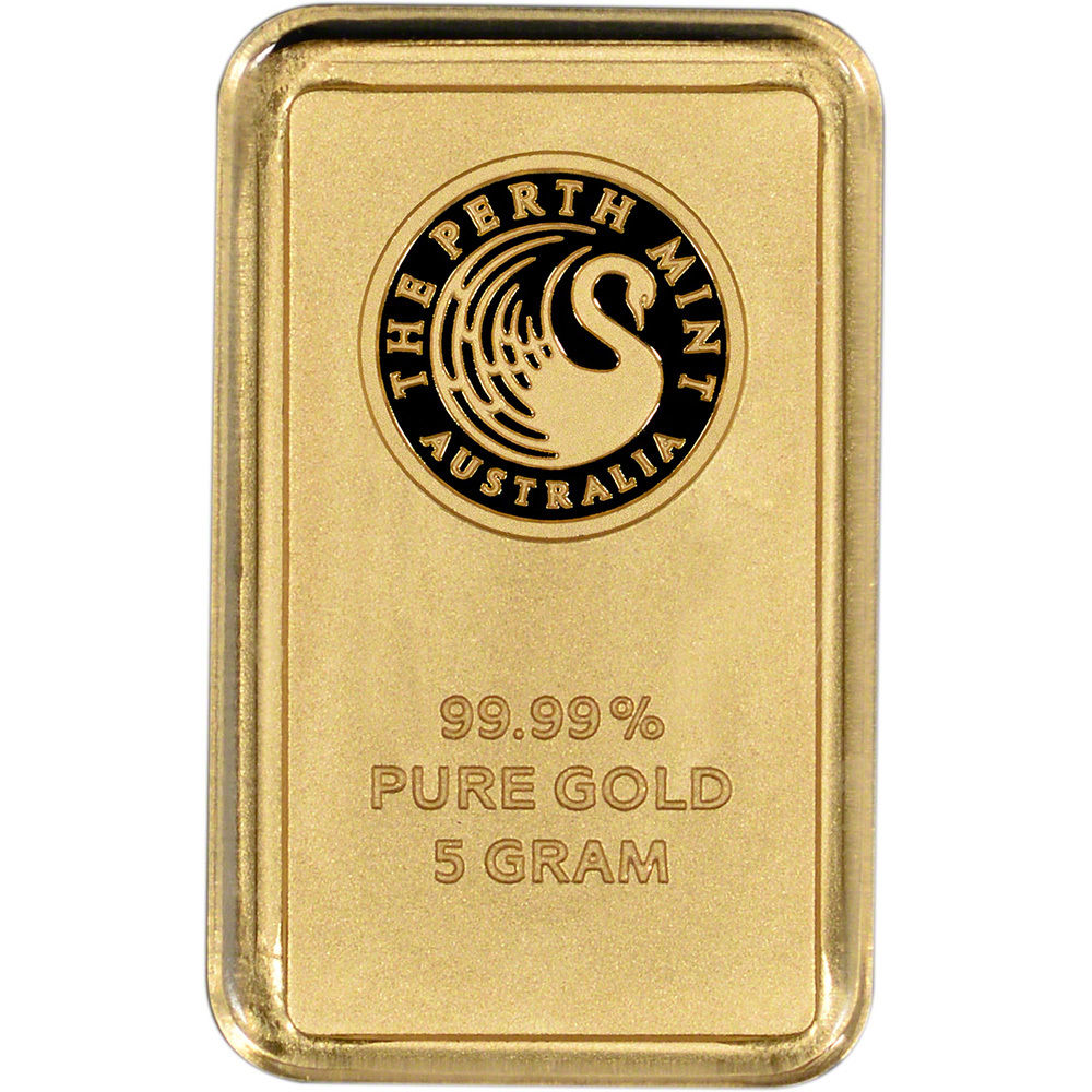 5 gram Gold Bar - Perth Mint - 99.99 Fine in Assay