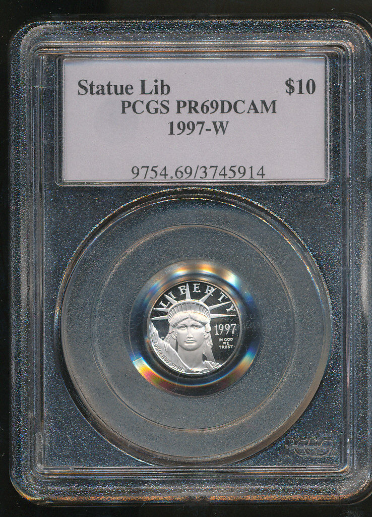 1997-W $10 PCGS PR69 Deep Cameo PROOF PLATINUM EAGLE 1/10 oz