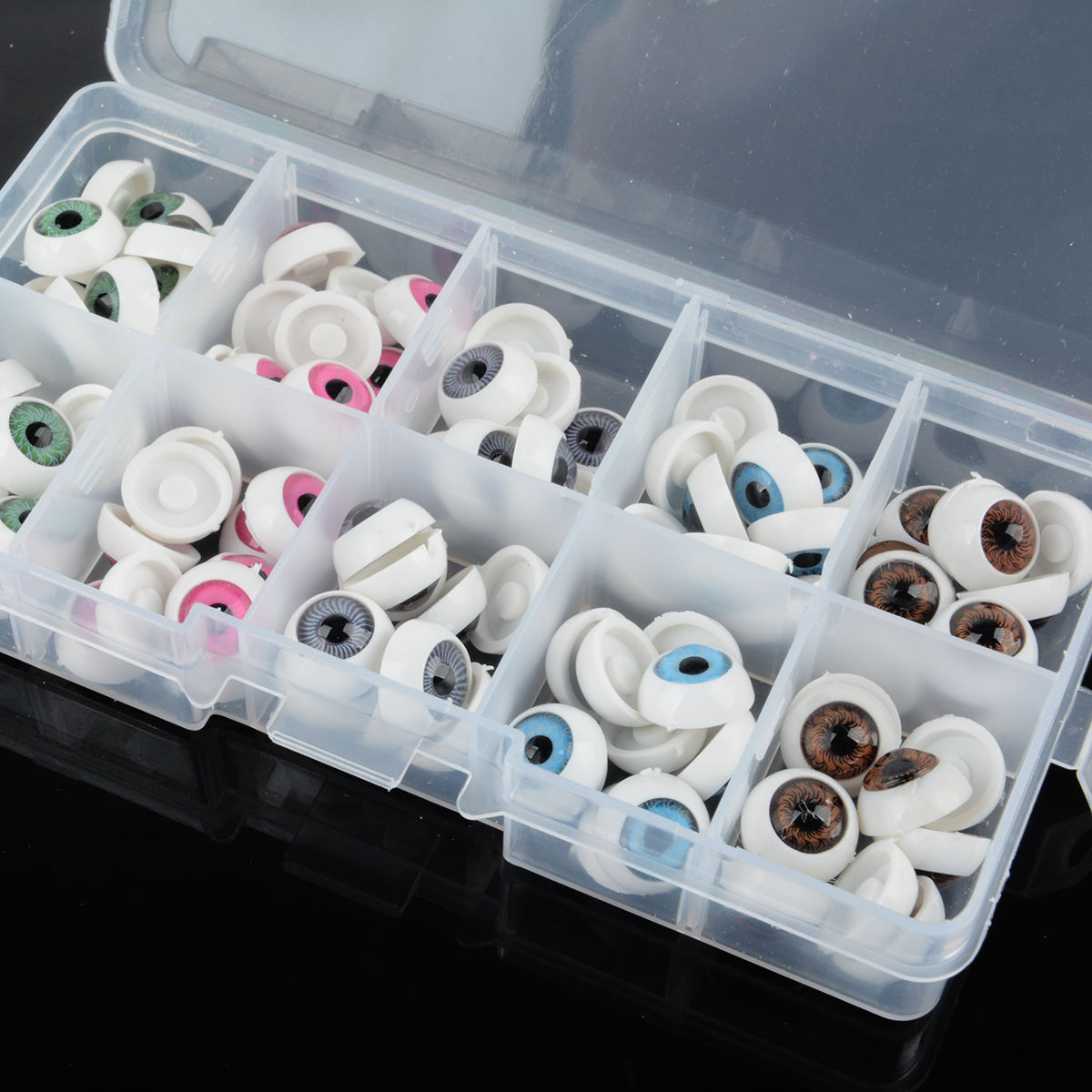 100pcs 5 Colors Plastic Safety Eyes For Teddy Bear Doll Animal Toy Crafts 12mm