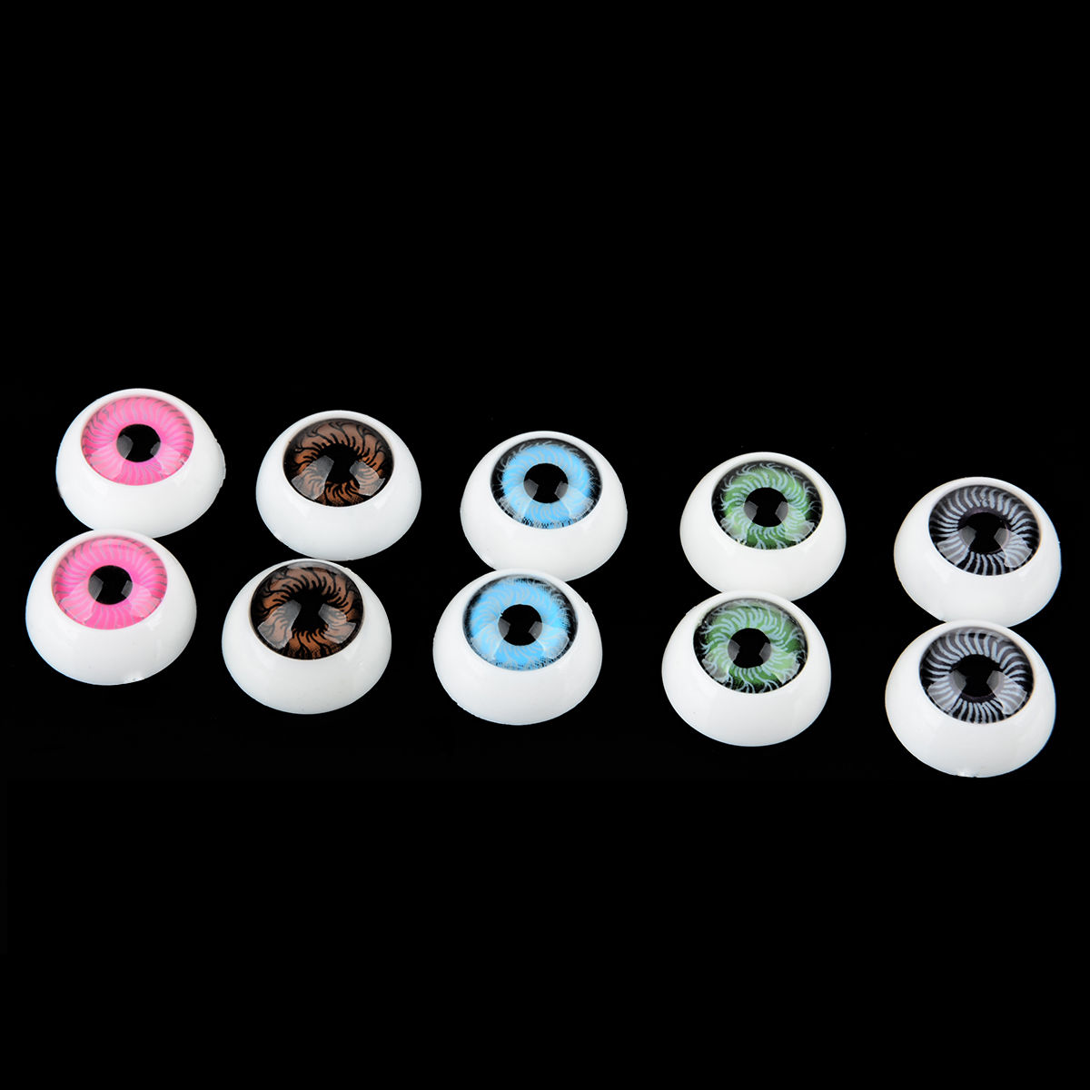 100pcs 5 Colors Plastic Safety Eyes For Teddy Bear Doll Animal Toy Crafts 12mm