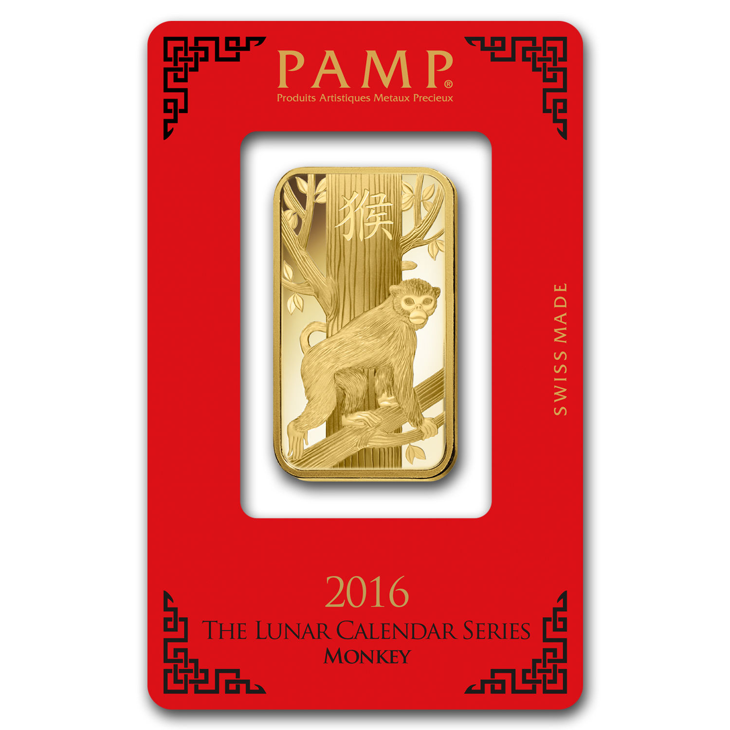 1 oz Gold Bar - PAMP Suisse Year of the Monkey (In Assay) - SKU #92810