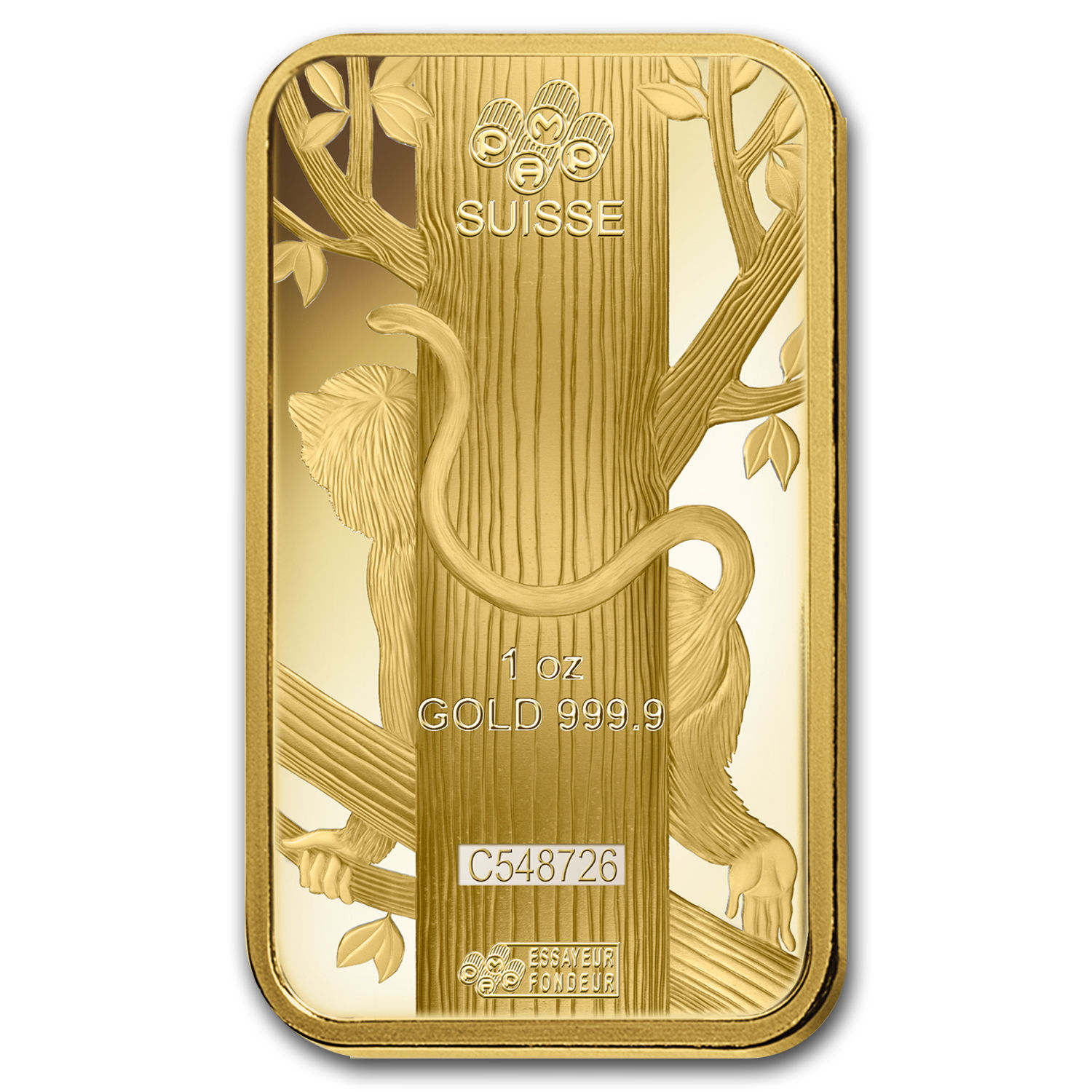 1 oz Gold Bar - PAMP Suisse Year of the Monkey (In Assay) - SKU #92810