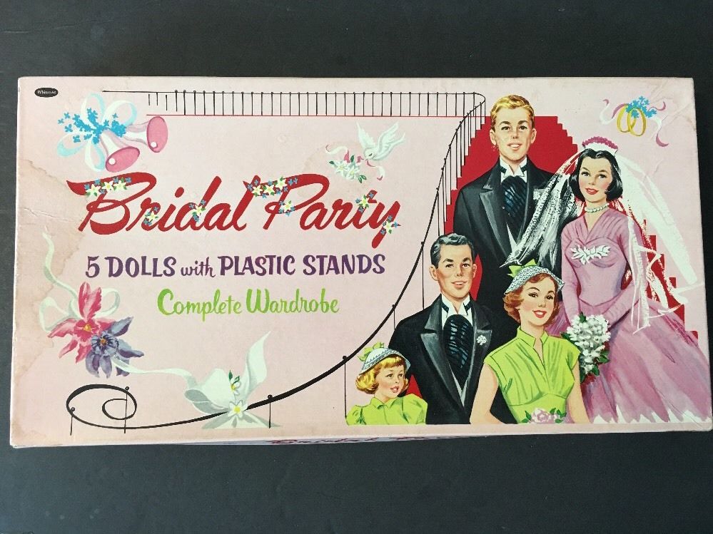Vintage Whitman Bridal Party Statuette Cut-Out Paper Dolls 1950's 1960's